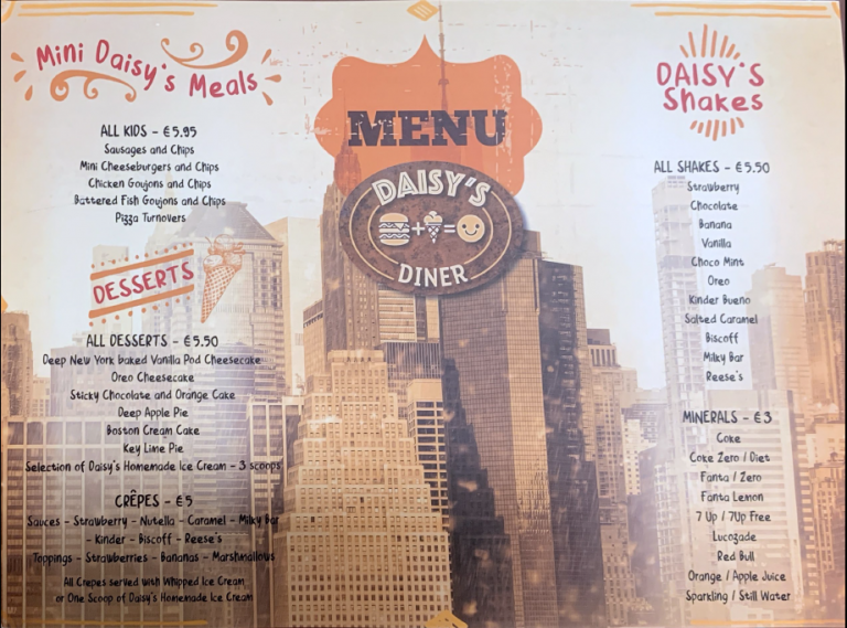 Daisy’s Diner | Bundoran Glowbowl & Macks Amusements